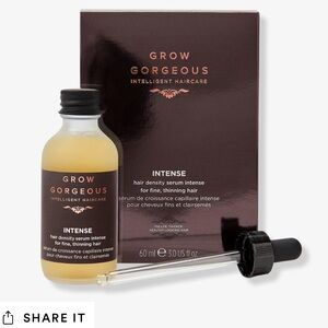 Grow Gorgeous intense hair density serum for fine, thinning hair NIB 2 fl oz